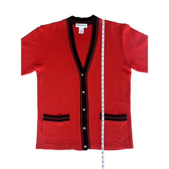 Cathy Daniels Womens Red Cardigan Sweater Button Front With Pockets Small - Picture 10 of 11